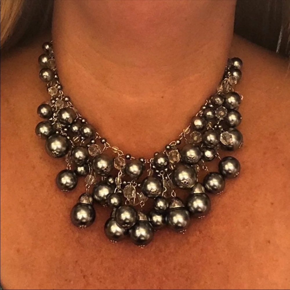 Silver And Clear Bead Necklace - Picture 2 of 5